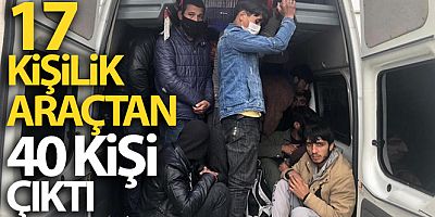 Başkent'te 17 kişilik araçtan 40 düzensiz göçmen çıktı