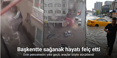 Başkentte sağanak yağış hayatı olumsuz etkiledi
