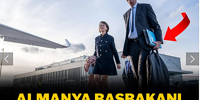 Bavulu, bilgisayarı ve dosyası elinde! Almanya Başbakanı Türkiye'ye böyle geldi