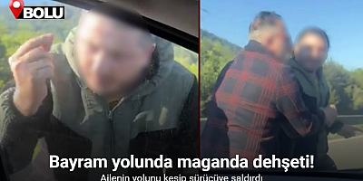 Bayram yolunda maganda dehşeti: Ailenin yolunu kesip sürücüye saldırdı