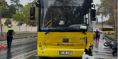 Beşiktaş’ta İETT otobüsü motosiklete ve taksiye çarptı: 1 yaralı