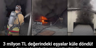Beyaz eşya bayisinde çıkan yangında, 3 milyon TL değerindeki eşyalar küle döndü