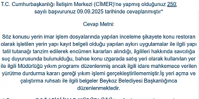BEYKOZ BALIK EKMEK İŞLETMESİ'NE KÖTÜ HABER 