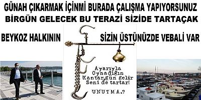 Beykoz Belediye Başkanı Murat Aydın AK Parti Beykoz İlçe Başkanı Hanefi Dilmaç Günah mı Çıkarıyorlar