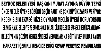 Beykoz Belediye Başkanı Murat Aydına Büyük Tepki