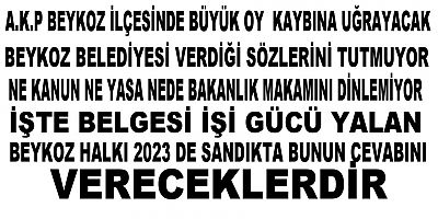 Beykoz belediyesinin işi gücü yalan dolan aldatma  