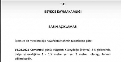 Beykoz Kaymakamlığı Basın Açıklaması  Yapmış