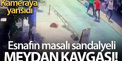 Beyoğlu'nda esnafın meydan kavgası kamerada