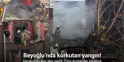 Beyoğlu’nda gecekondu alev alev yandı: 2 kişi dumandan etkilendi