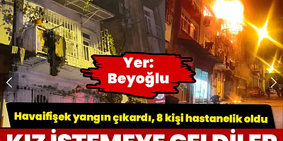 Beyoğlu'nda havai fişek nedeniyle evde yangın çıktı