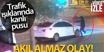 Beyoğlu'nda trafik ışıklarında silahlı saldırı kamerada