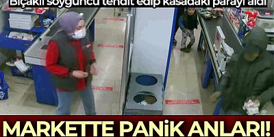 Bıçakla kasiyeri tehdit edip kasadaki 525 lirayı gasp etti