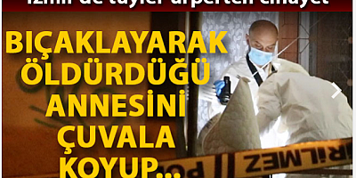 Bıçaklayarak öldürdüğü annesini çuvala koyup 3 gün balkonda sakladı