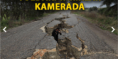 Bir insanın girebileceği yoldaki yarıklar, kamerada