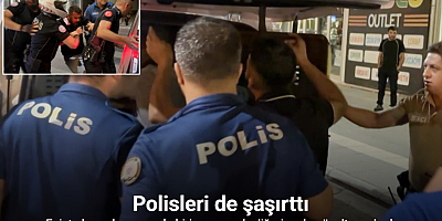 Biri oynayarak, diğeri zorla gözaltına alındı: İlginç anlar kamerada