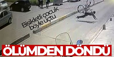 Bisikletli ölümden döndü! O anlar kamerada