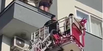 Böcek korkusuyla balkon duvarının üzerine çıkan kadın, ölümle burun buruna geldi