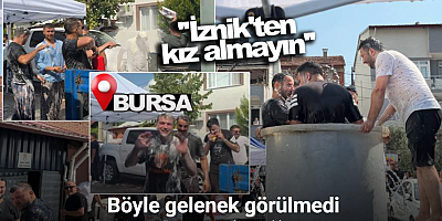 Böyle gelenek görülmedi.. Damat su tankına atıldı