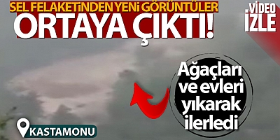 Bozkurt'ta selin geliş anı cep telefonuna yansıdı