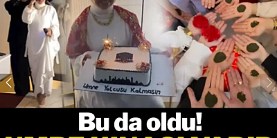 Bu da oldu! Umre kınası yapıp, Kabe temalı pasta kestiler