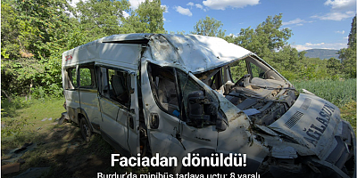 Burdur’da minibüs tarlaya uçtu: 8 yaralı