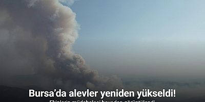 Bursa’da alevler yeniden yükseldi, müdahale havadan görüntülendi