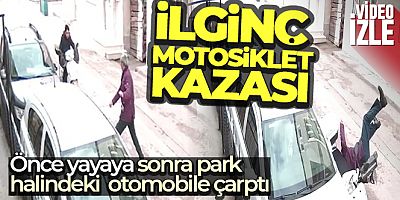 Bursa'da ilginç motosiklet kazası kamerada