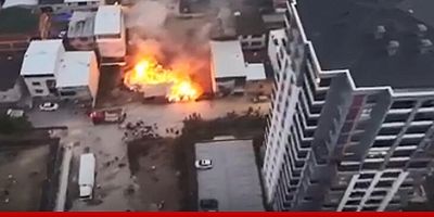 Bursa'da, korkutan baraka yangını havadan görüntülendi