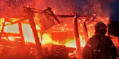 Bursa'da korkutan samanlık yangını