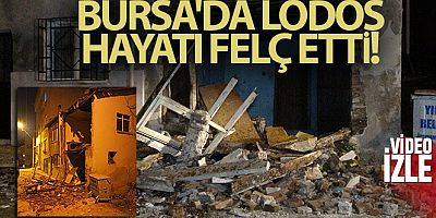 Bursa'da lodos hayatı felç etti: Binanın duvarı yıkıldı, ağaçlar yolları kapattı