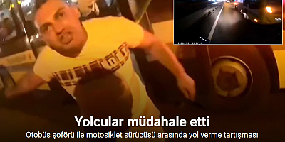 Bursa’da otobüs şoförü ile motosiklet sürücüsü arasında yol verme tartışması