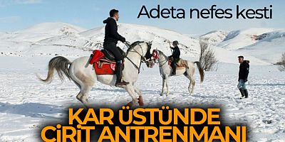 Buz gibi havada kar üstünde cirit antrenmanı nefes kesti