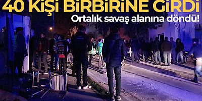 Cadde ortasında 40 kişi birbirine girdi, ortalık savaş alanına döndü