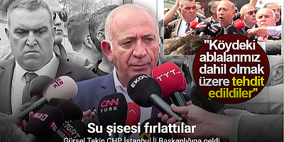 CHP İstanbul İl Başkanlığına gelen Gürsel Tekin’e su şisesi fırlattılar