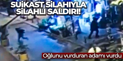 Cihangir'de suikast silahıyla silahlı saldırı kamerada: Oğlunu vurduran adamı vurdu