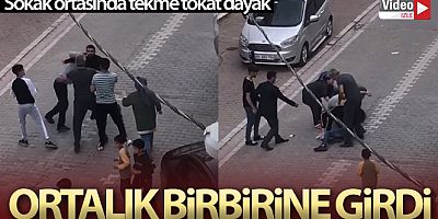 Çıkan kavgada çocuğu ile ağabeyini tekme tokat dövdüler.. O anlar kameraya böyle yansıdı