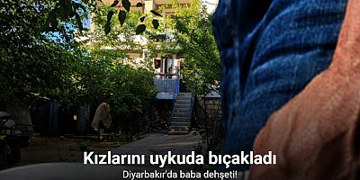 Çocuklarını ve kendisini bıçakla yaraladı