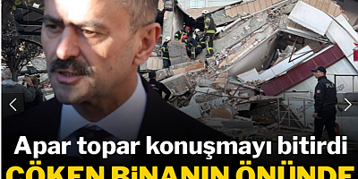 Çöken binanın önünde valiyi terleten çıkış: Apar topar konuşmayı bitirdi