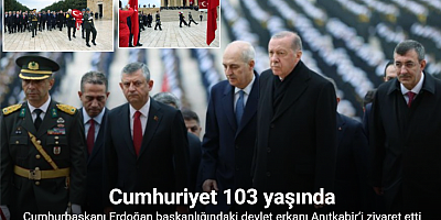 Cumhurbaşkanı Erdoğan başkanlığındaki devlet erkanı Anıtkabir’i ziyaret etti