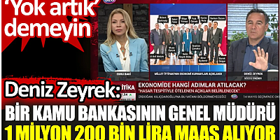 Deniz Zeyrek: Bir kamu bankasının genel müdür 1 milyon 200 bin maaş alıyor. Yok artık demeyin
