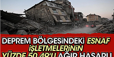 Deprem bölgesindeki esnaf işletmelerinin yüzde 50,49'u ağır hasarlı