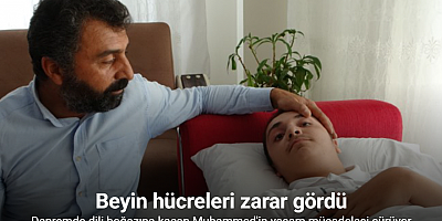 Depremde dili boğazına kaçan Muhammed’in yaşam mücadelesi sürüyor