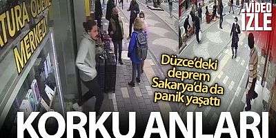 Depremde korku dolu anlar kameralara yansıdı