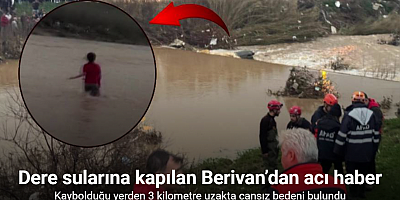 Dere sularına kapılan Berivan’dan acı haber
