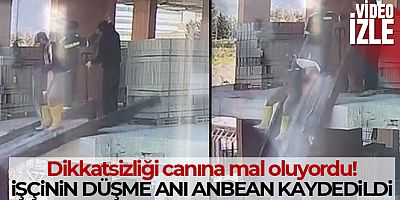 Dikkatsiz işçi, inşaatın ikinci katından bastığı kalasla birlikte aşağı düştü