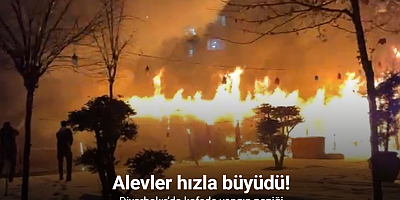 Diyarbakır’da kafede yangın paniği
