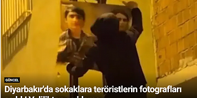 Diyarbakır'da sokaklara teröristlerin fotografları asıldı! Valilikten açıklama
