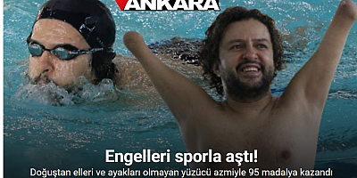 Doğuştan elleri ve ayakları olmayan yüzücü azmiyle 95 madalya kazandı