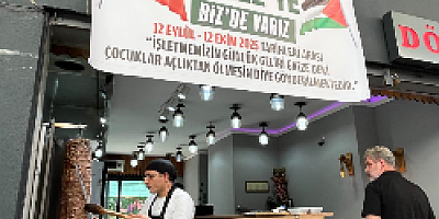 Dönerci bir aylık kazancını Gazze’ye bağışladı