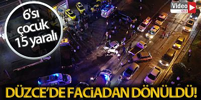 Düzce'de zincirleme trafik kazası: 6'sı çocuk 15 yaralı